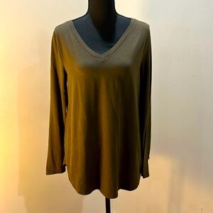 Long Sleeve Dark Green Zenana Shirt - Size M